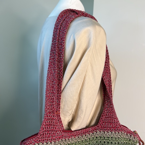 The SAK Crochet Multicolor Fabric Bag purse Tote - Picture 4 of 7